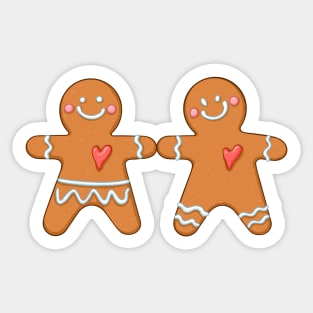 Gingerbread man love for Christmas Sticker